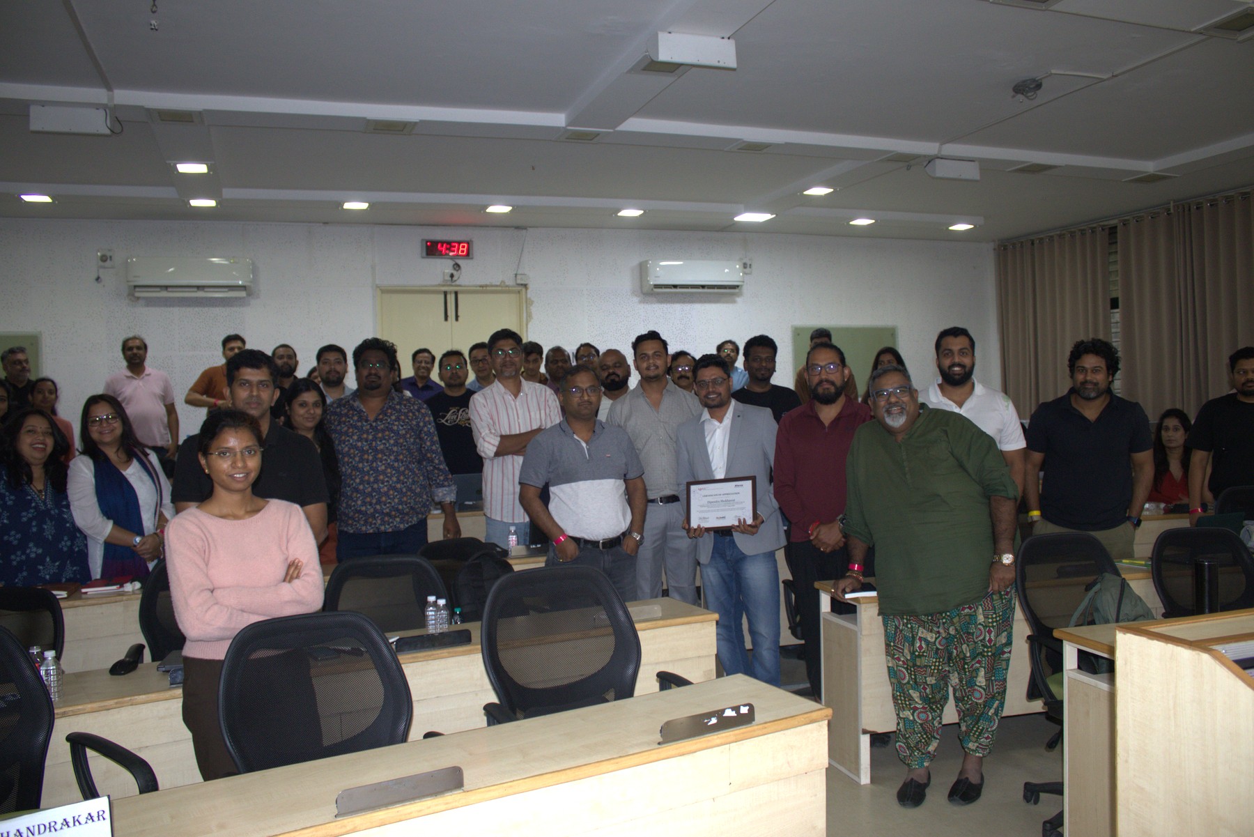With the cohort at the end of the session
